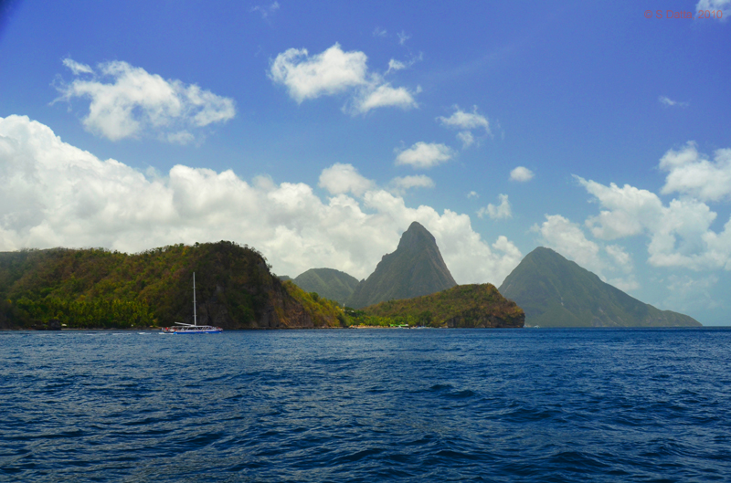 View of the Pitons